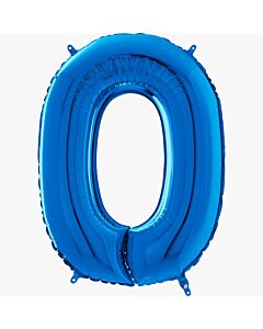 Μπαλόνι αριθμός Νο 0, μπλε 70 cm για ήλιο (Συσκευασμένο)