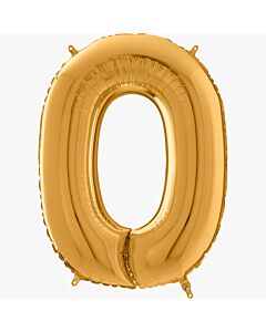 Μπαλόνι αριθμός Νο 0, χρυσό 70 cm για ήλιο (Συσκευασμένο)