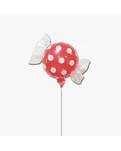 Μπαλόνι minishape 9 ιντσών πουά κόκκινο ανοικτό καραμέλα ND