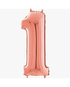 Μπαλόνι αριθμός Νο 1, rose gold 70 cm για ήλιο 