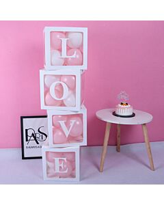 Balloon Love box λευκό | 4 τεμάχια