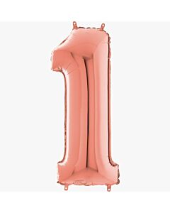 Μπαλόνια foil Jumbo Rosegold νούμερο 1 (1 μέτρο)