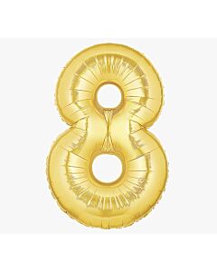 Μπαλόνια foil χρυσό, νούμερο 8, για φούσκωμα με αέρα