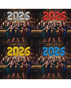 Μπαλόνια Αριθμοί 2026 - 4 τεμάχια (Διάλεξε Χρώμα)  - 86 εκατοστά