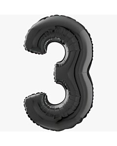 Μπαλόνι Αριθμός Νο 3 Μαύρο 70 cm για ήλιο
