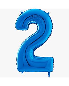 Μπαλόνι αριθμός Νο 2, μπλε 70 cm για ήλιο (Συσκευασμένο)