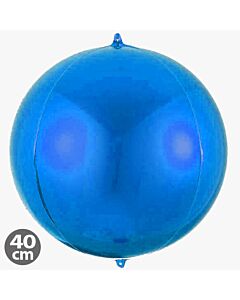 Μπαλόνια foil μπλε 4D στρογγυλά 40 εκατοστών 