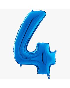 Μπαλόνι αριθμός Νο 4, μπλε 70 cm για ήλιο (Συσκευασμένο)