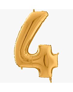 Μπαλόνι αριθμός Νο 4, χρυσό 70 cm για ήλιο (Συσκευασμένο)