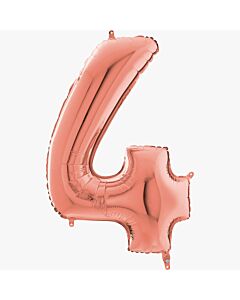 Μπαλόνι αριθμός Νο 4, rose gold 70 cm για ήλιο 