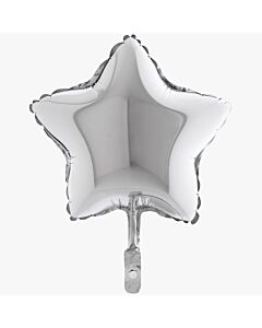 Μπαλόνι foil 4'' ασημί αστεράκι Qualatex