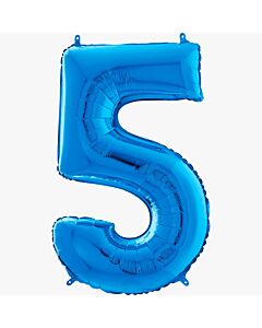 Μπαλόνι αριθμός Νο 5, μπλε 70 cm για ήλιο (Συσκευασμένο)