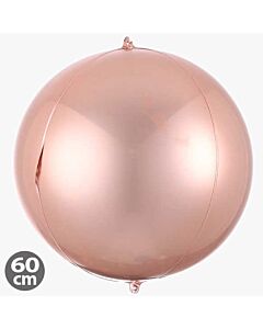 Μπαλόνια foil rose gold 4D στρογγυλά 60 εκατοστών 