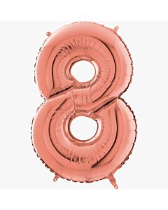 Μπαλόνι αριθμός Νο 8, rose gold 70 cm για ήλιο 