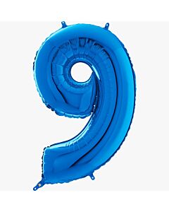 Μπαλόνι αριθμός Νο 9, μπλε 70 cm για ήλιο (Συσκευασμένο)