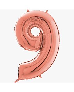 Μπαλόνι αριθμός Νο 9, rose gold 70 cm για ήλιο 