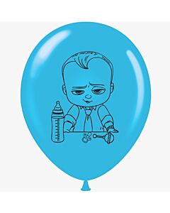 Μπαλόνια 12 ιντσών γαλάζια, Baby Boss (15 τεμάχια)