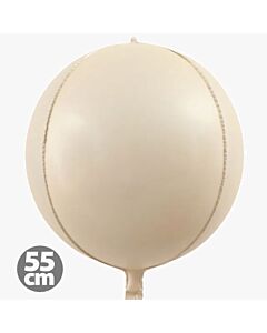 Μπαλόνια Foil Μπεζ 4D Στρογγυλά 55 εκατοστών