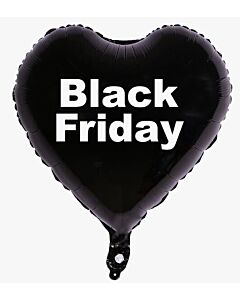 Μπαλόνια Black Friday, καρδιά μαύρη 18 ιντσών
