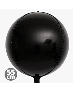 Μπαλόνια Foil Μαύρα 4D Στρογγυλά 55 εκατοστών