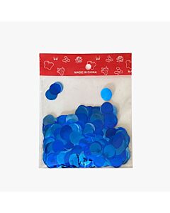 Στρογγυλό μπλε κομφετί 1,5 cm, σακουλάκι 22 gr