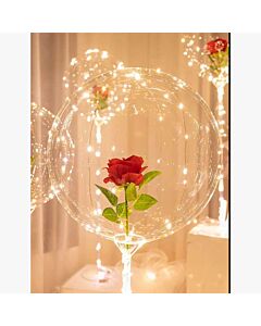 Έτοιμα bubble μπαλόνια με τριαντάφυλλο και led φωτισμό