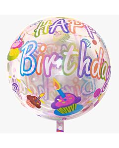Μπαλόνια Happy birthday bubble διάφανο μεγάλο 