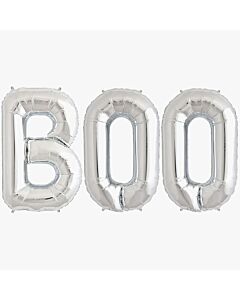 Μπαλόνια Halloween BOO ασημί, 1 μέτρο