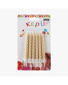 Κεράκια Χρυσό Chrome (6 Τεμάχια) 15 Εκατοστά