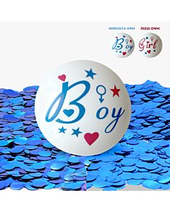 Μπάλα Gender Reveal Boy or Girl με Μπλε Κομφετί