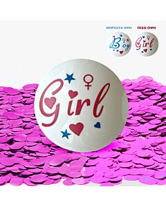 Μπάλα Gender Reveal Boy or Girl με Φούξια Κομφετί