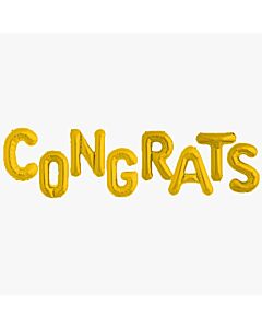 Μπαλόνια Congrats γράμματα 85cm χρυσού χρώματος