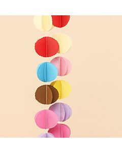 Γιρλάντα διακόσμησης με χάρτινους κύκλους 3D κρεμαστή 2 μέτρων για μπαλόνια 