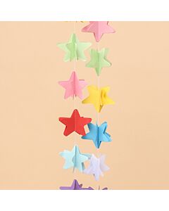 Γιρλάντα διακόσμησης με χάρτινα αστέρια 3D κρεμαστή 2 μέτρων για μπαλόνια 