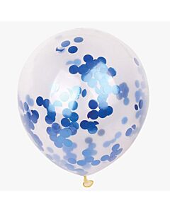 Μπαλόνιι 80 εκατοστά διάφανο γεμισμένο με μπλε κομφετί
