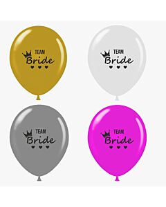 Μπαλόνια 12 ιντσών τυπωμένα Team Bride 15 τεμάχια ΣΥΣΚΕΥΑΣΜΕΝΑ
