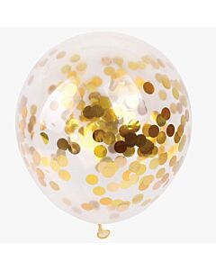 Μπαλόνι 80 εκατοστά διάφανο γεμισμένο με χρυσό κομφετί