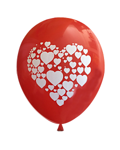 Μπαλόνι 12 ιντσών τυπωμένο με καρδούλες σε 1 πλευρά 15 τεμάχια ΣΥΣΚΕΥΑΣΜΕΝΑ