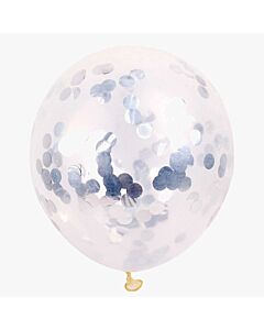 Μπαλόνιι 80 εκατοστά διάφανο γεμισμένο με ασημί κομφετί
