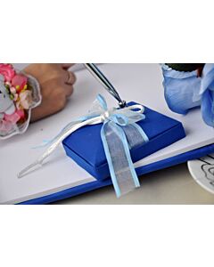 Βάση για στυλό γραφής &amp; στυλό inox βιβλίου ευχών (Μπλε)