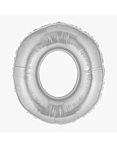 Μπαλόνια foil ασημί νούμερο 0, για φούσκωμα με αέρα