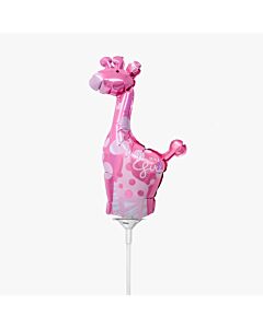 Μπαλόνι Καμηλοπάρδαλη Ροζ Mini shape, έτοιμο για χρήση