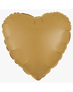 Μπαλόνι Καρδιά 18'' Χρυσή Σατινέ - (Συσκευασμένο)