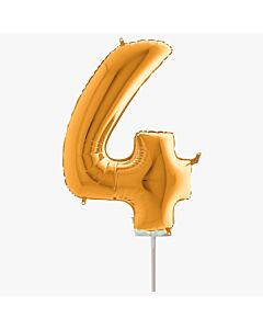 Μπαλόνια foil χρυσό minishape νούμερο 4 (40 εκατοστά)