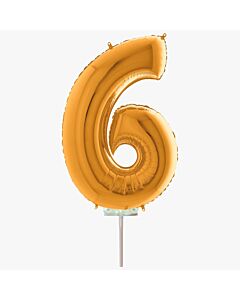 Μπαλόνια foil χρυσό minishape νούμερο 6 (40 εκατοστά)