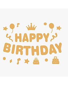 Αυτοκόλλητο 27 εκατοστά Happy Birthday rose gold, για κάθε χρήση