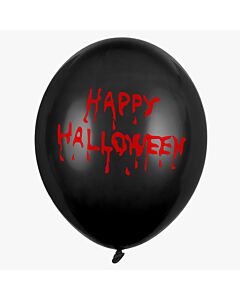 Μπαλόνια τρομακτικά Happy Halloween μαύρα 12 ιντσών 15 τεμάχια