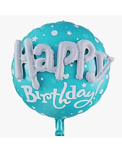Μπαλόνια Happy birthday τυρκουάζ με λέξη multiballoon 58 εκατοστά