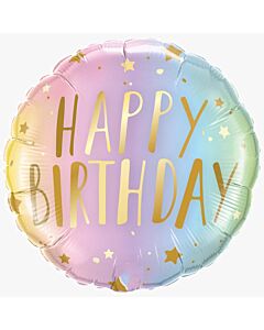 Μπαλόνι 18'' Happy Birthday Stars Gold