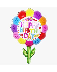 Μπαλόνι λουλούδι foil Happy Birthday 